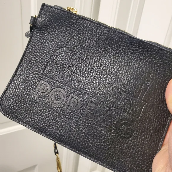 Pop BAG Black Pebble Grain Leather Backpack Top Handle Bag With Pouch - Picture 8 of 10